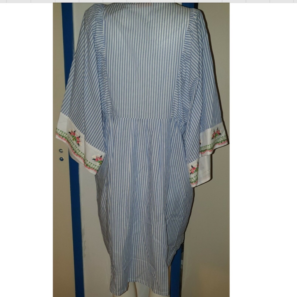 Tory Burch Tunic Caftan Striped Beach Swim  Coverup Dress NWT Resort Cruise - Picture 5 of 7